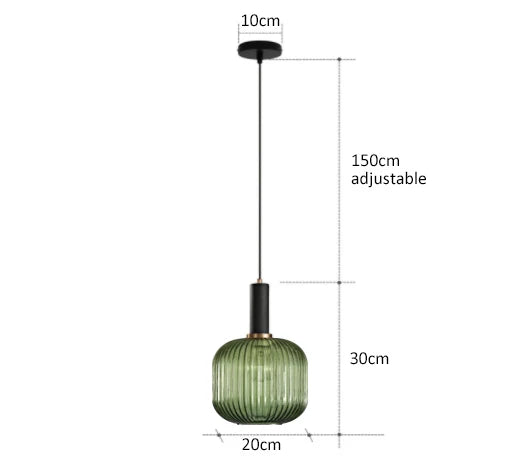Colorful Retro Glass Pendant Light for Modern Dining and Cafe Spaces