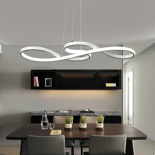 Modern LED Kitchen Island Pendant Light with Remote Dimmable Dining Lighting
