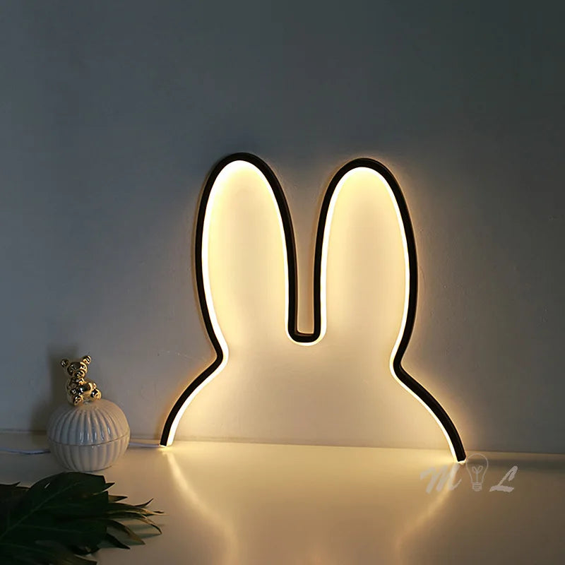 Cute Rabbit LED Desk Lamp for Childrens Bedroom and Nursery Decor