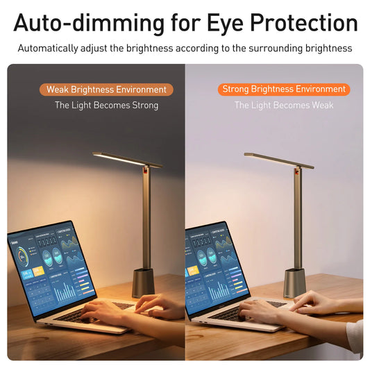 Adaptive LED Desk Lamp with Eye Protection for Office and Study