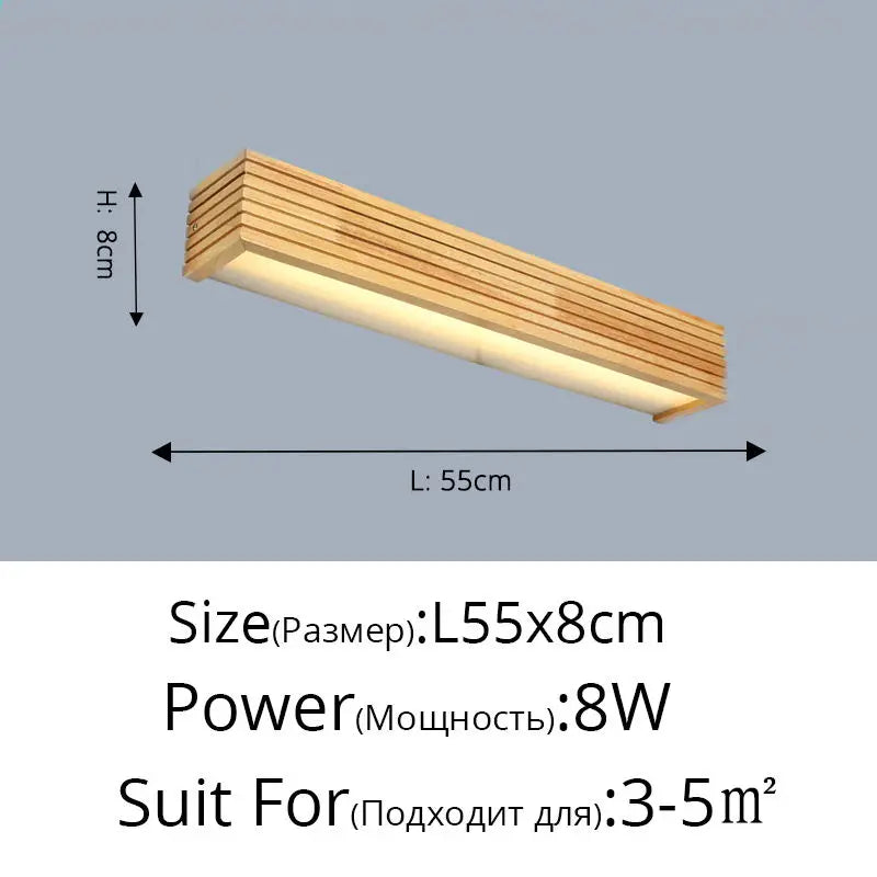 Modern Wood Wall Lamp for Bedroom Study and Hallway Lighting