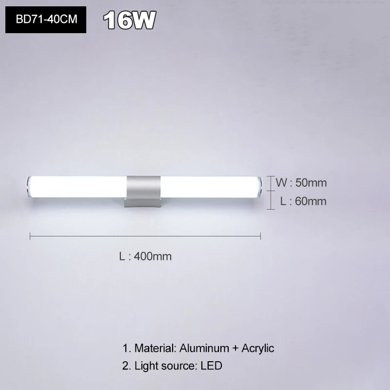 Modern LED Bathroom Vanity Mirror Wall Sconce for Fog-Free Lighting