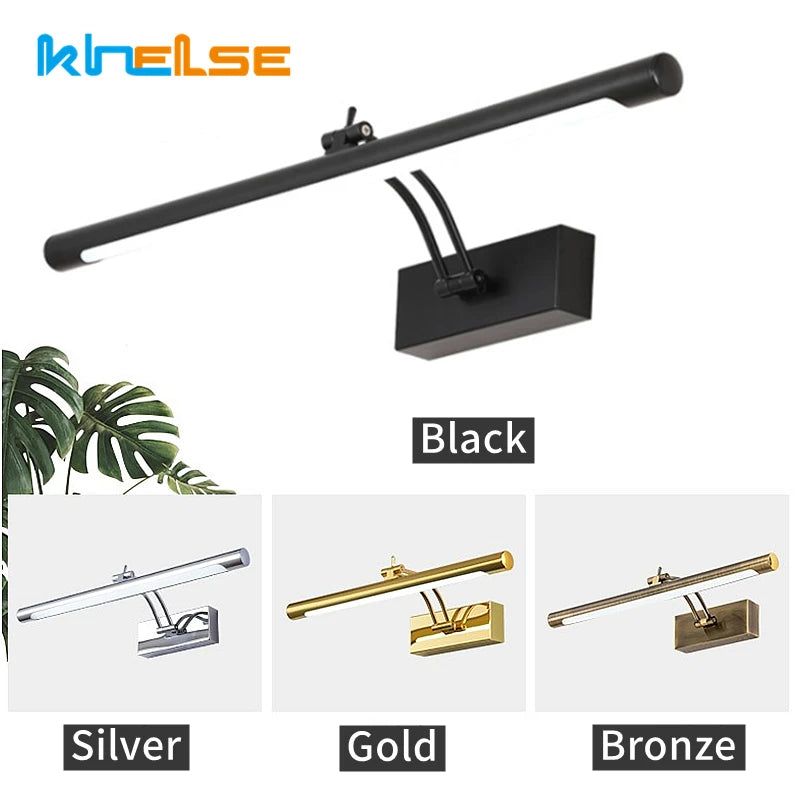 Modern Stainless Steel LED Vanity Light for Bathroom Mirror Lighting