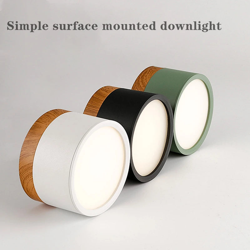 Modern Wood Surface Mounted LED Downlight for Contemporary Residential and Commercial Spaces