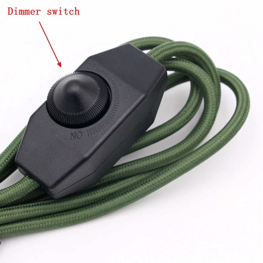 Dimmable Fabric Braided Power Cord for Vintage Lamps and Lighting Fixtures