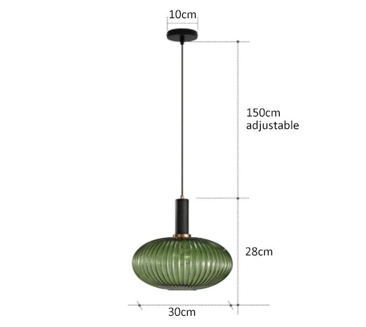 Colorful Retro Glass Pendant Light for Modern Dining and Cafe Spaces