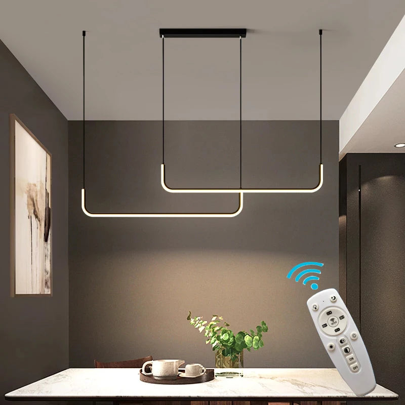 Minimalist LED Dimmable Chandelier for Modern Dining Rooms and Kitchens