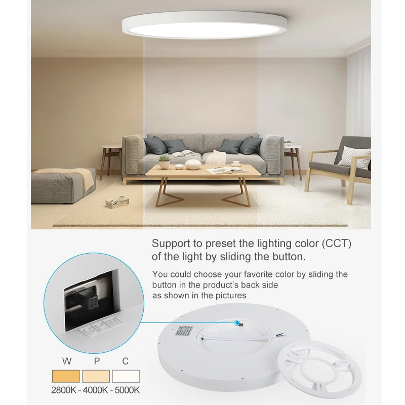 Modern LED Flush Mount Ceiling Light with Wood and Gold Finish