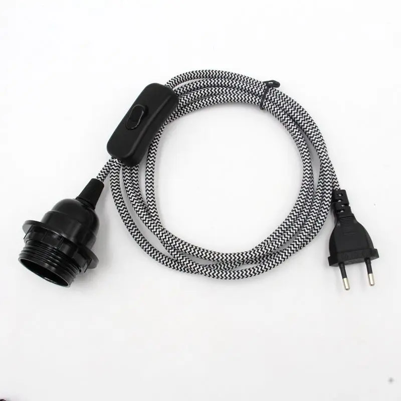 E27 Pendant Light Cord Set with Switch for Wall and Hanging Lamps