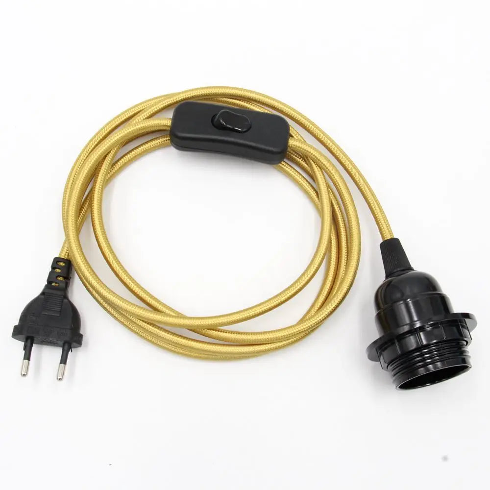 E27 Pendant Light Cord Set with Switch for Wall and Hanging Lamps