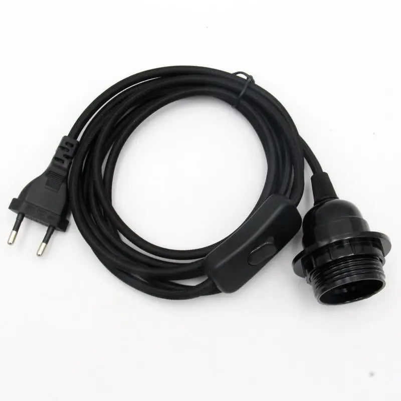 E27 Pendant Light Cord Set with Switch for Wall and Hanging Lamps