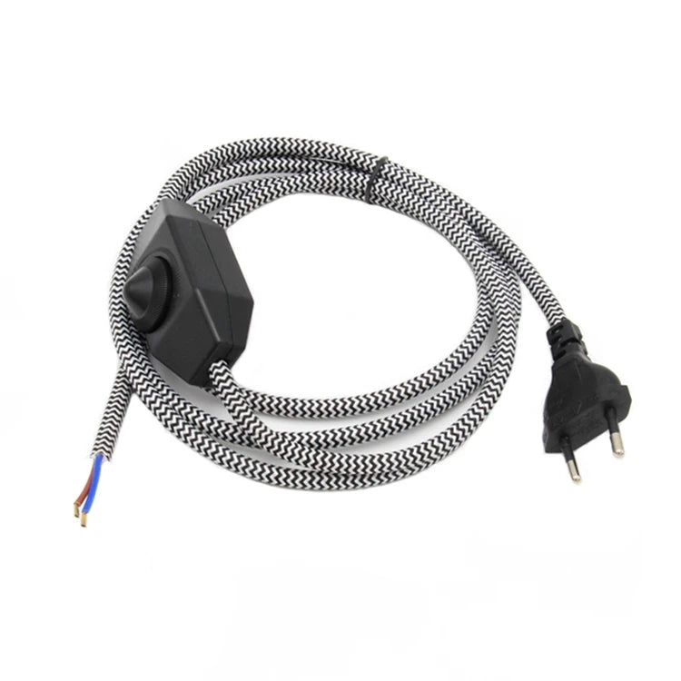 Dimmable Fabric Braided Power Cord for Vintage Lamps and Lighting Fixtures