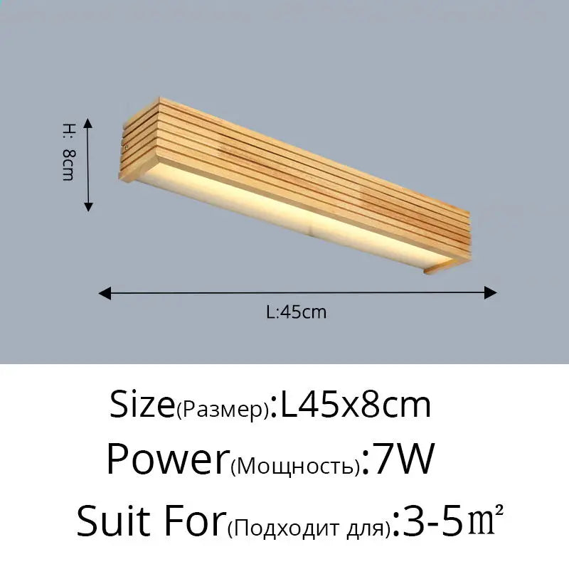 Modern Wood Wall Lamp for Bedroom Study and Hallway Lighting