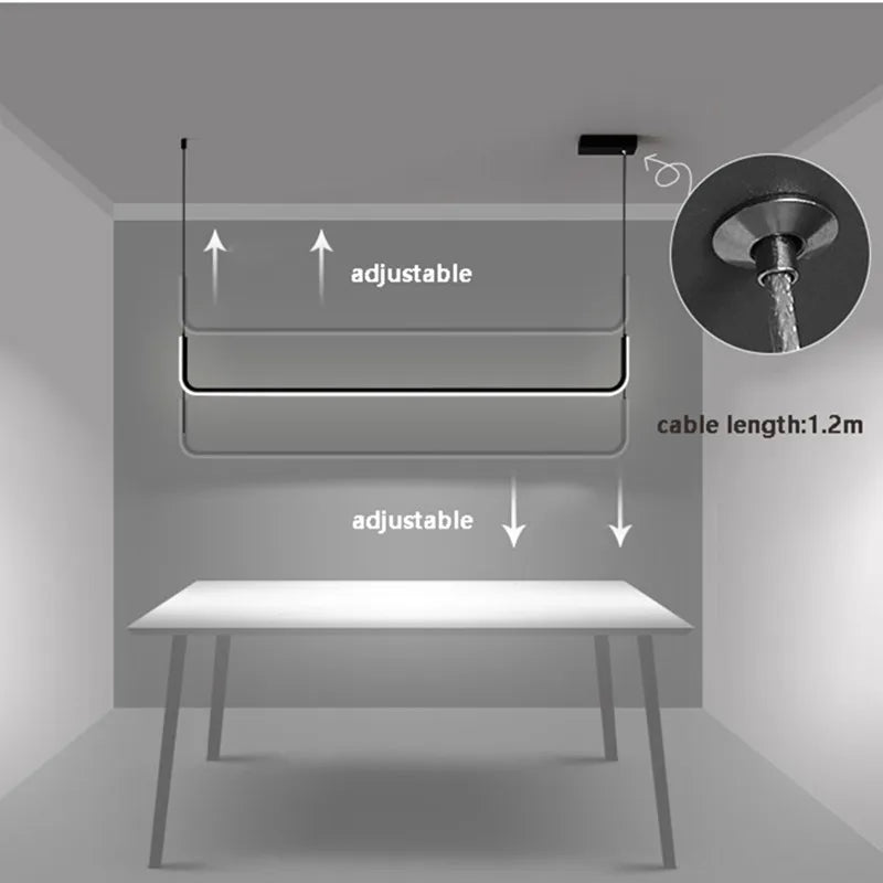 Minimalist LED Dimmable Chandelier for Modern Dining Rooms and Kitchens