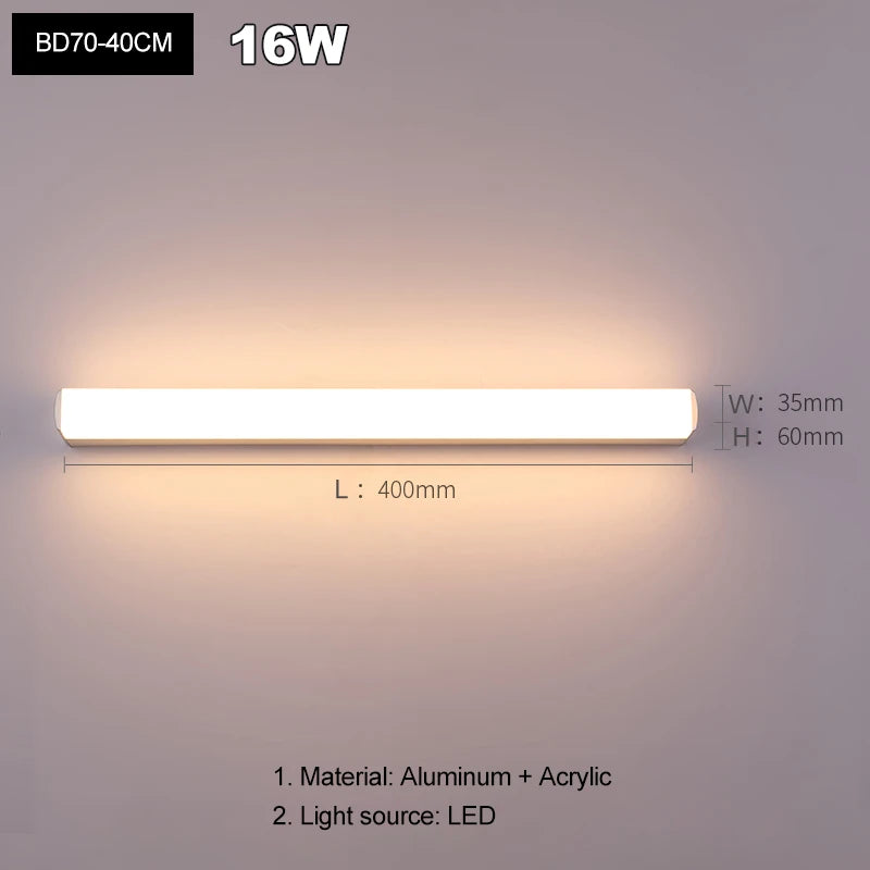 Modern LED Bathroom Vanity Mirror Wall Sconce for Fog-Free Lighting