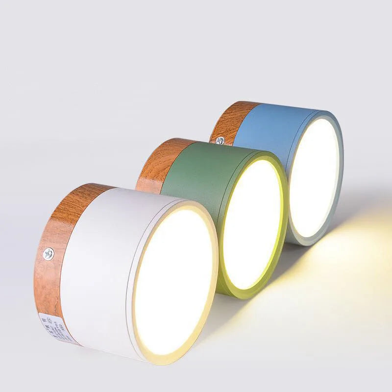 Modern Nordic Wood LED Surface Mounted Spotlight for Minimalist Interiors