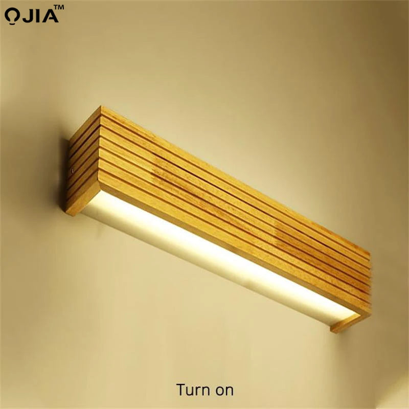 Modern Wood Wall Lamp for Bedroom Study and Hallway Lighting