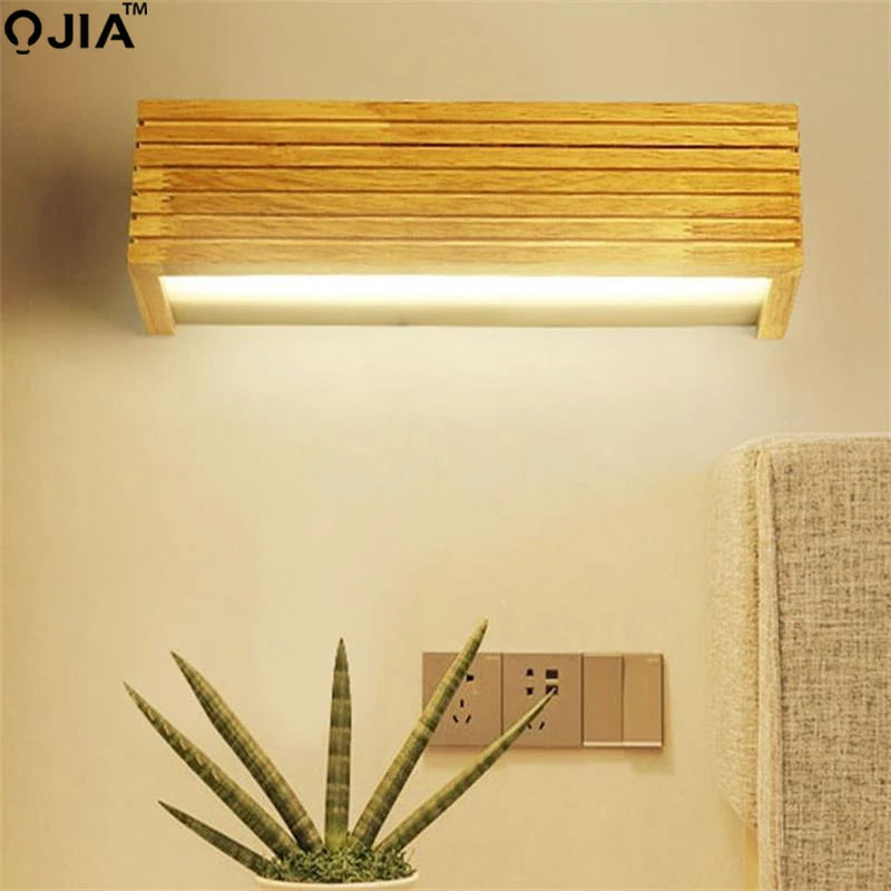Modern Wood Wall Lamp for Bedroom Study and Hallway Lighting