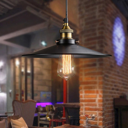 Industrial Iron Pendant Light for Vintage Cafe and Kitchen Decor