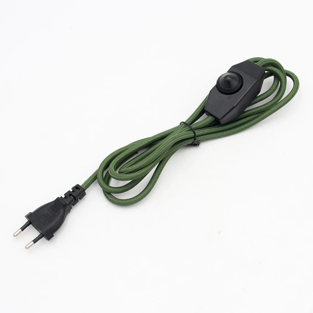 Dimmable Fabric Braided Power Cord for Vintage Lamps and Lighting Fixtures