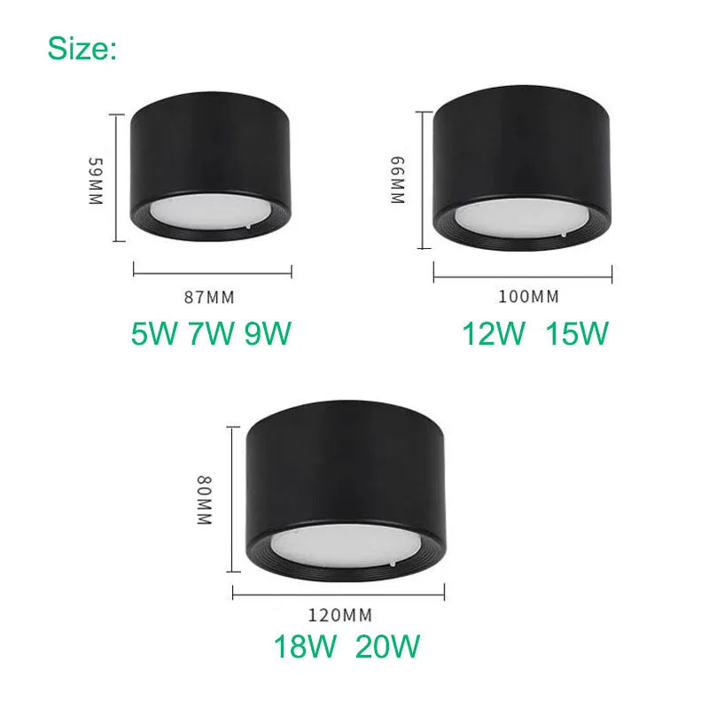 Modern Nordic Surface Mounted LED Spotlight for Residential and Commercial Lighting