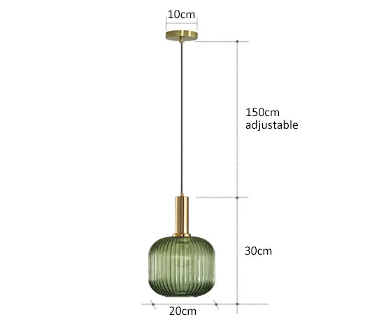 Colorful Retro Glass Pendant Light for Modern Dining and Cafe Spaces