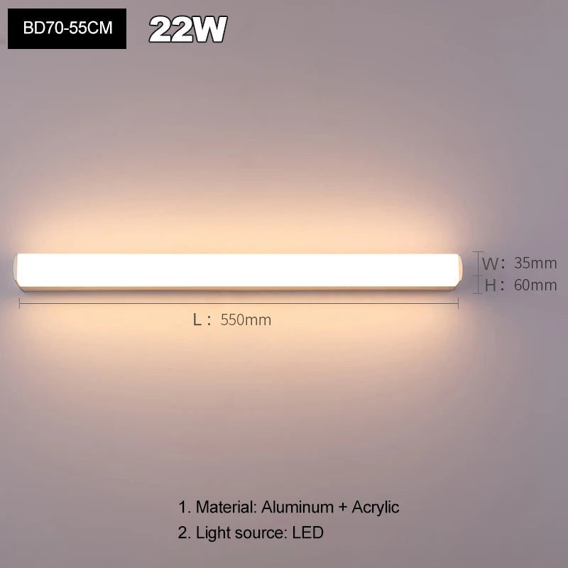 Modern LED Bathroom Vanity Mirror Wall Sconce for Fog-Free Lighting