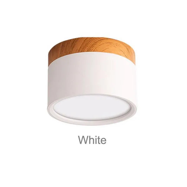 Modern Nordic Wood LED Surface Mounted Spotlight for Minimalist Interiors