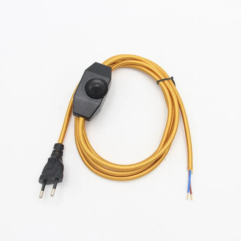 Dimmable Fabric Braided Power Cord for Vintage Lamps and Lighting Fixtures
