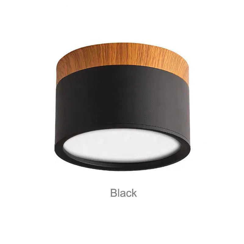 Modern Nordic Wood LED Surface Mounted Spotlight for Minimalist Interiors