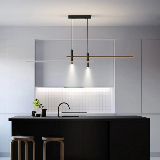 Modern Linear LED Pendant Light for Dining Rooms and Minimalist Bars