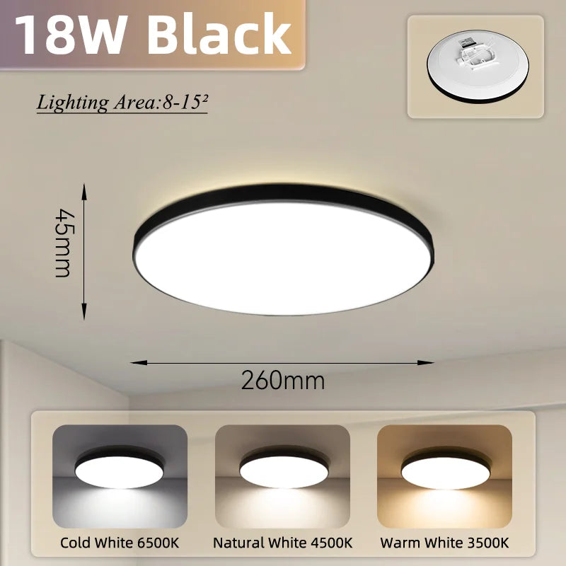 Modern Flush Mount LED Ceiling Light for Bathrooms and Kitchens