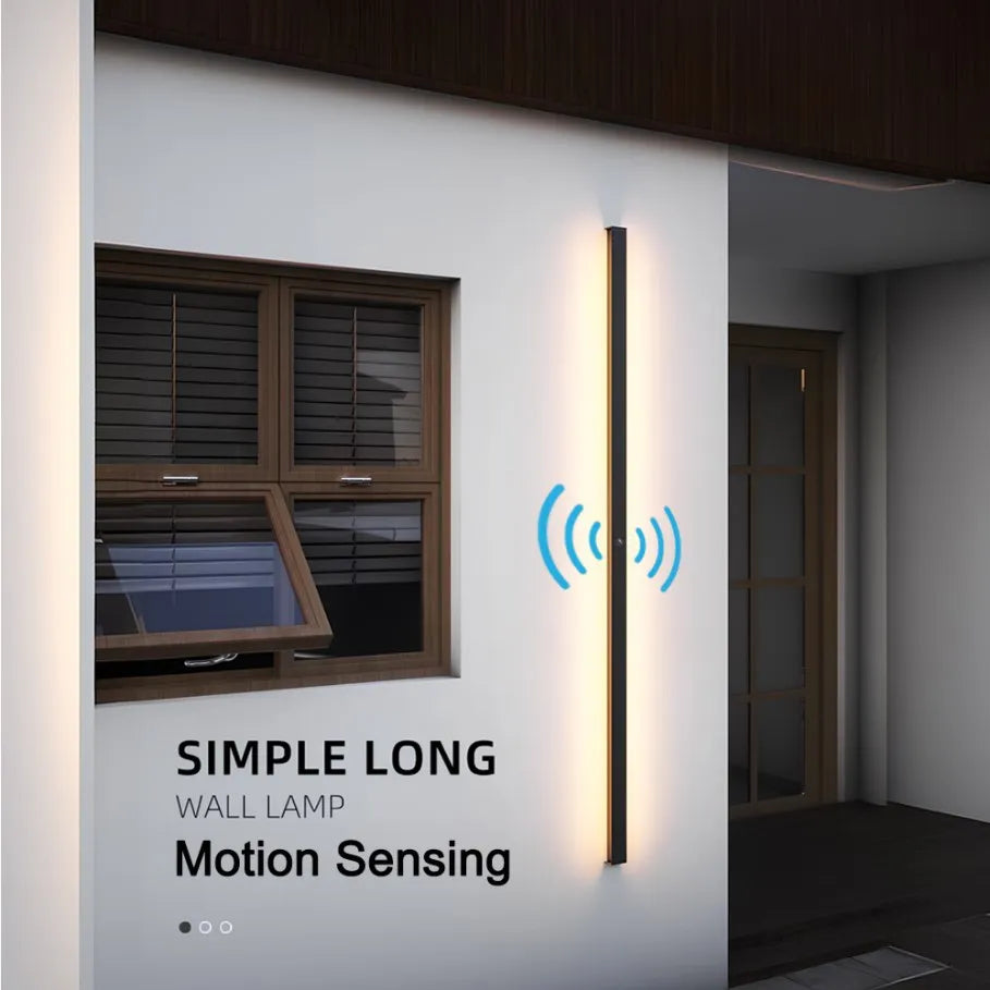 Modern LED Outdoor Wall Sconce with Motion Sensor for Garden and Patio