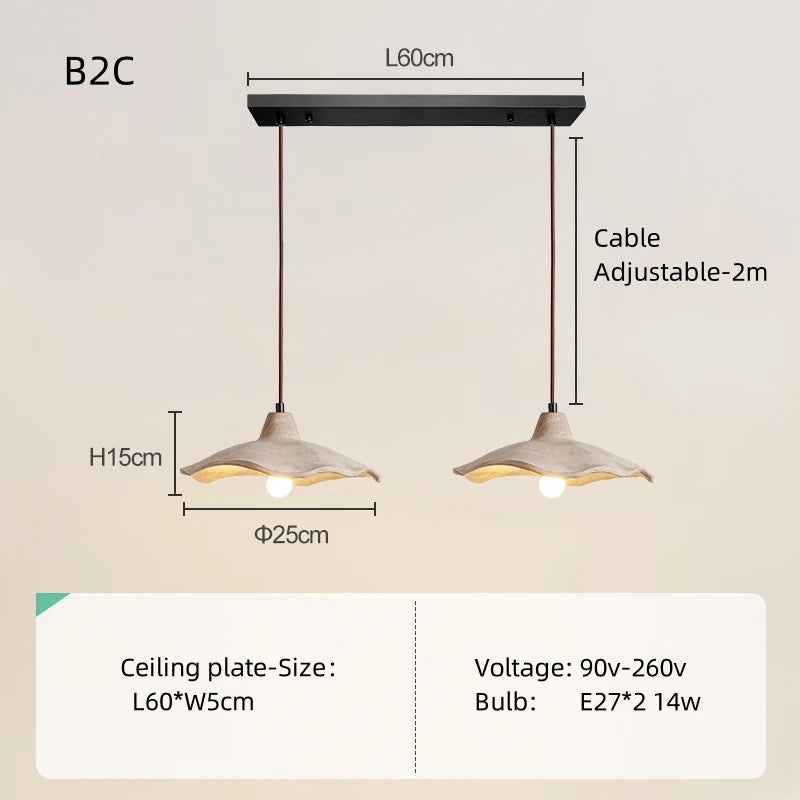 Wabi-Sabi Cream Pendant Light for Minimalist Restaurants and Bedroom Decor