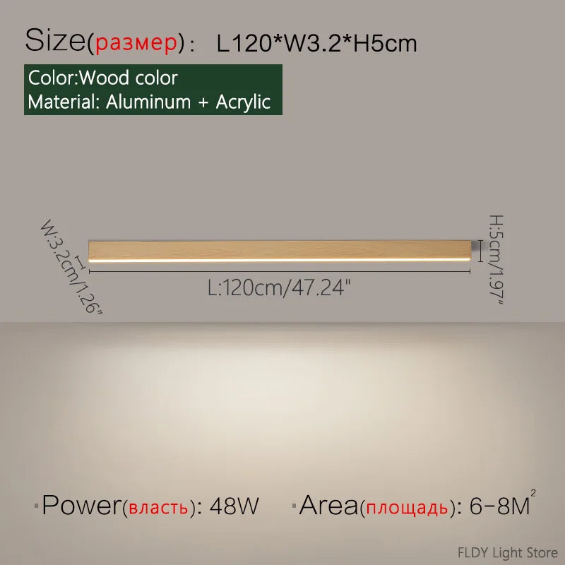 Modern Nordic LED Strip Ceiling Light for Kitchens and Living Rooms