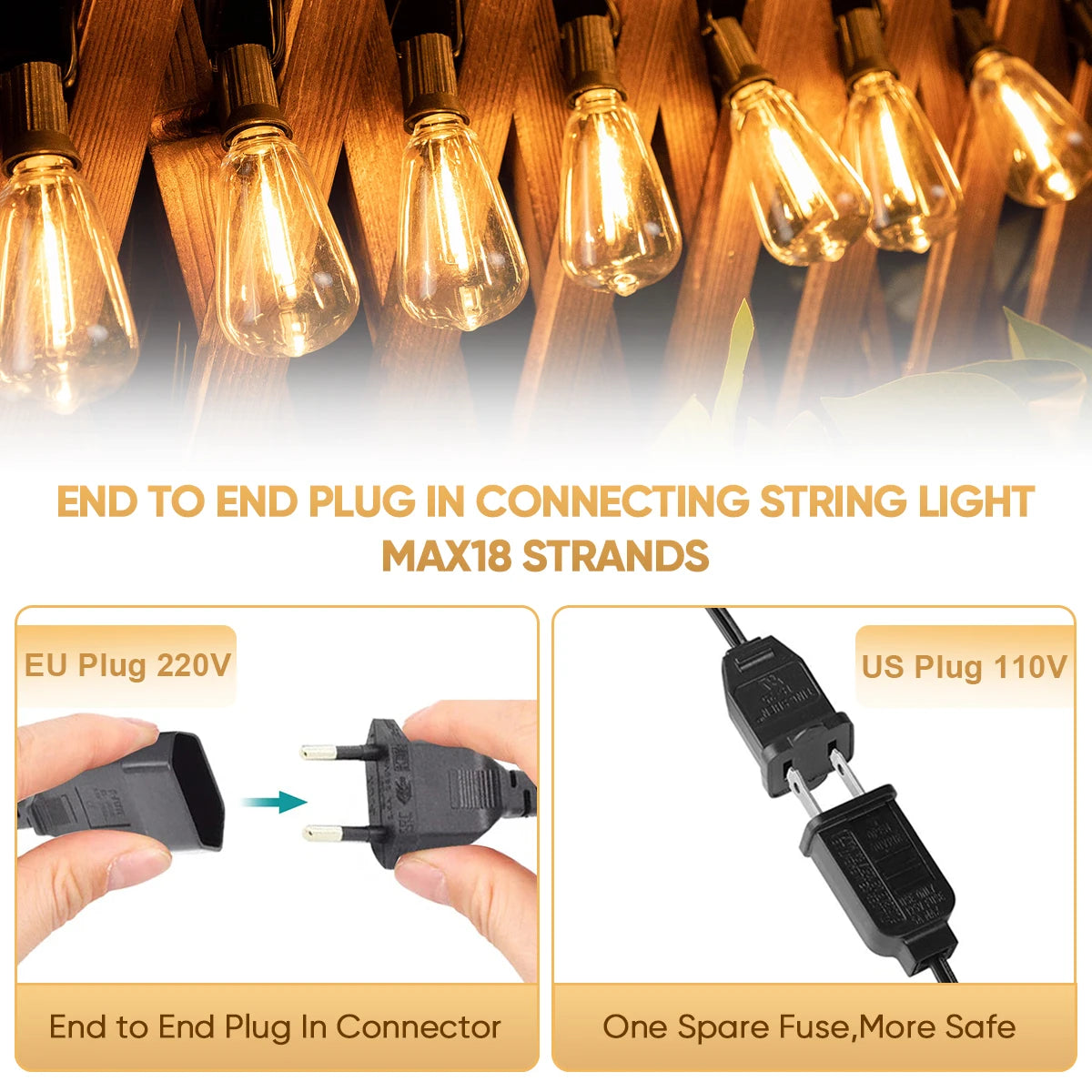 Shatterproof LED String Lights for Outdoor Patios and Garden Decor