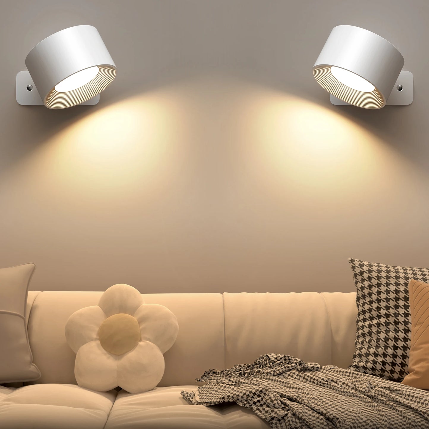 Modern Rotating Rechargeable LED Wall Lamp for Bedroom and Home Office