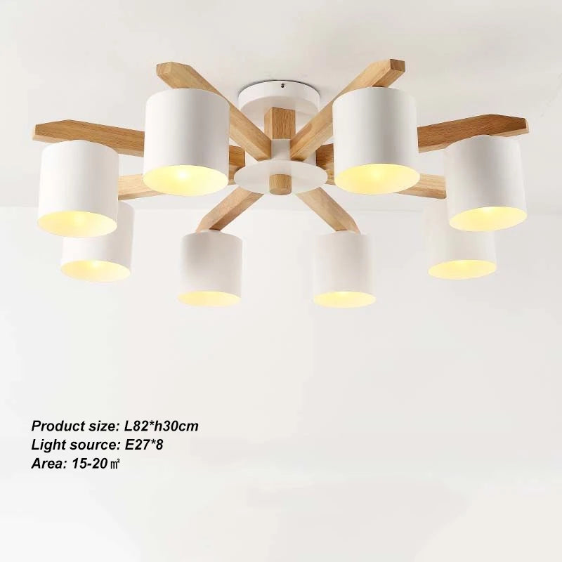 Modern Solid Wood Pendant Light for Dining Rooms and Kitchens