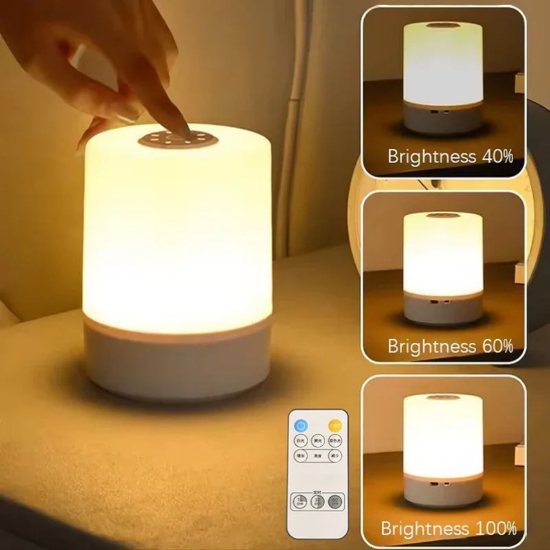 Dimmable LED Touch Table Lamp with Wireless Charging for Bedroom Reading