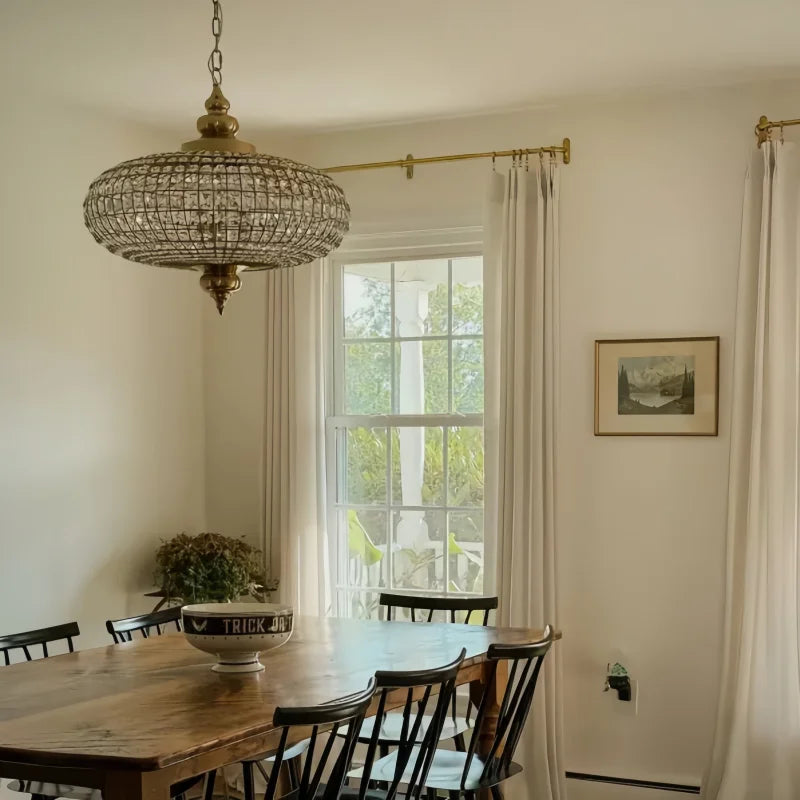 Vintage Copper Crystal Pendant Light for Luxury Dining Rooms and Hotels