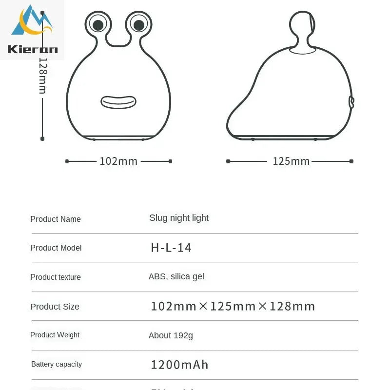 Soft Silicone Slug LED Night Light for Nursery and Kids Rooms
