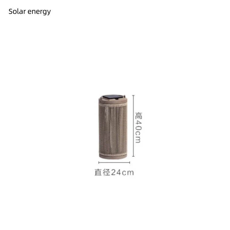 Nordic Rattan Solar Standing Lamp for Garden Balcony and Courtyard Decor