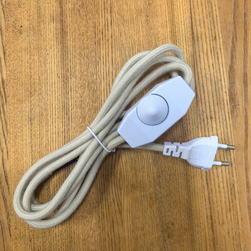 Dimmable Fabric Braided Power Cord for Vintage Lamps and Lighting Fixtures