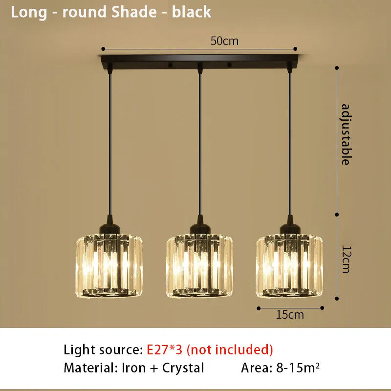 Modern Crystal LED Pendant Light for Elegant Dining and Living Rooms