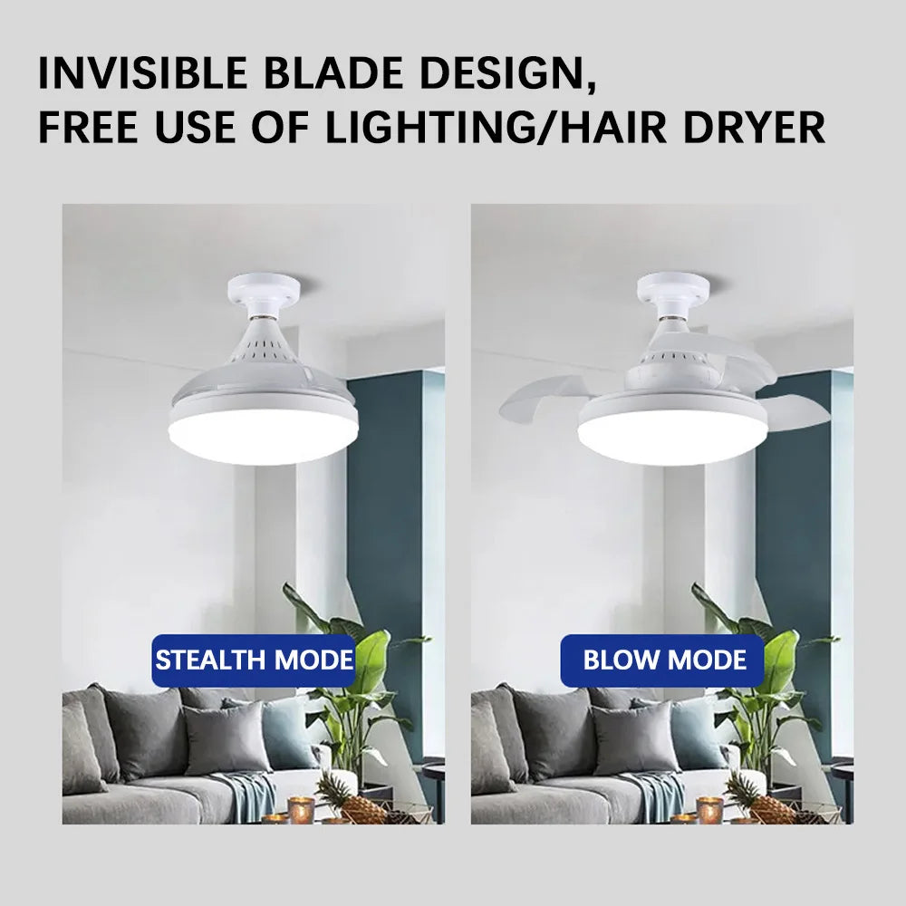 Modern Smart LED Ceiling Fan with Remote and App Control for Living Rooms