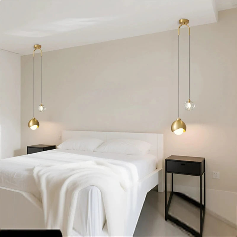 Modern Glass Globe Pendant Light for Bedroom and Dining Room
