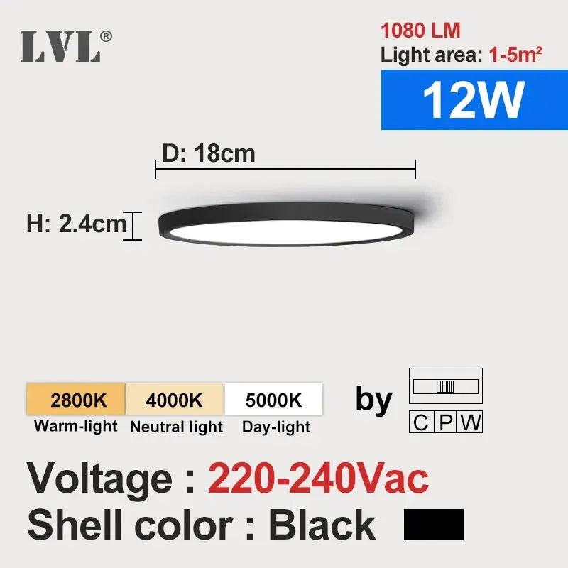 Modern Round Wood Grain LED Flush Mount Light for Kitchen and Bedroom