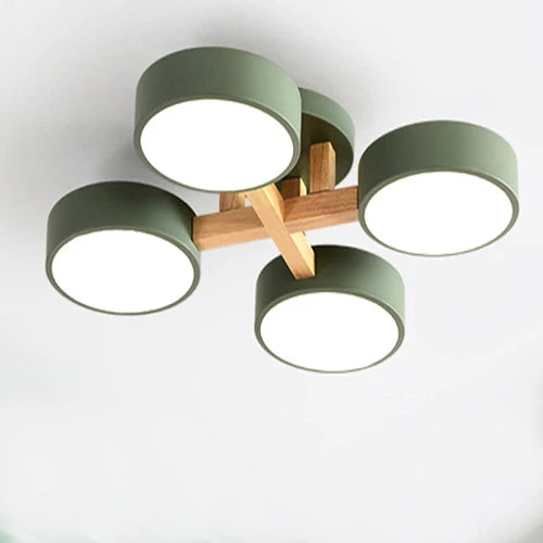 Modern Wooden LED Ceiling Chandelier for Dining Rooms and Contemporary Living Spaces