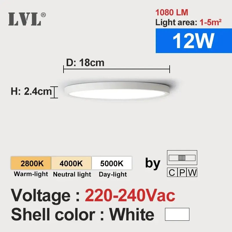 Modern Round Wood Grain LED Flush Mount Light for Kitchen and Bedroom