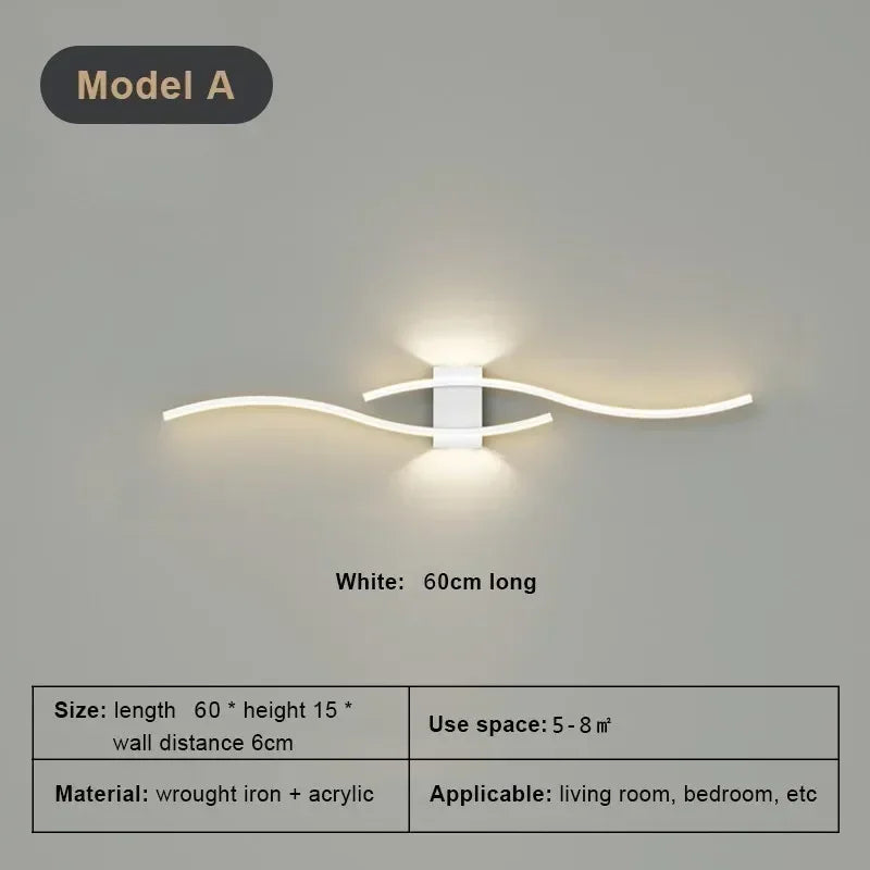 Modern LED Long Strip Wall Sconce for Living Rooms and Restaurants